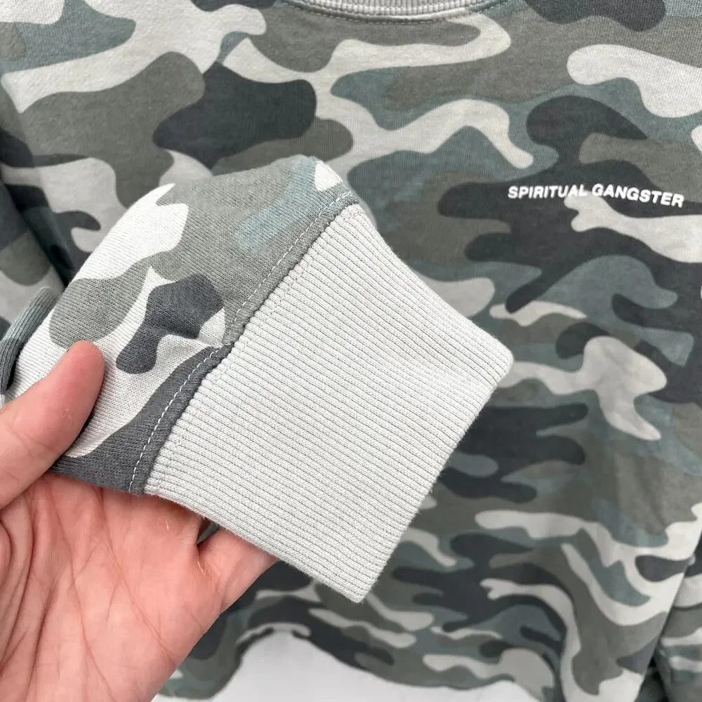 SPIRITUAL GANGSTER Evereve NWT Mazzy Pullover Camo Crewneck Sweatshirt // S